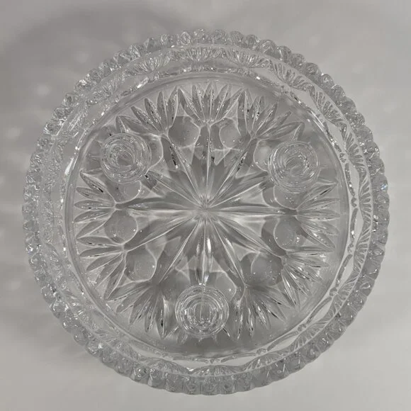 Princess House Full Lead Crystal 3 Taper Candle Holder #830 with Original Box - Picture 3 of 10